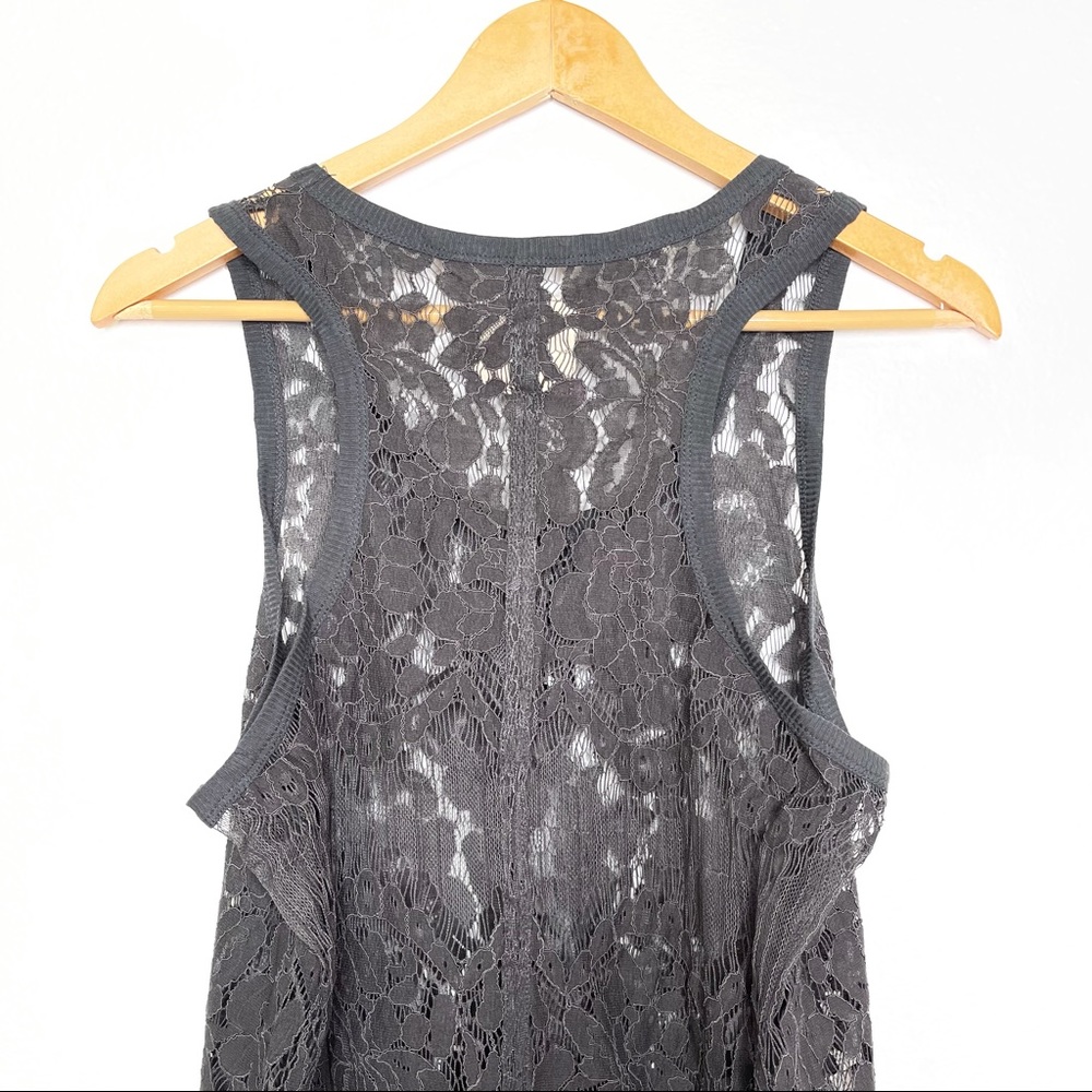 Chaser Gray Lace Racerback Top - Picture 6 of 6